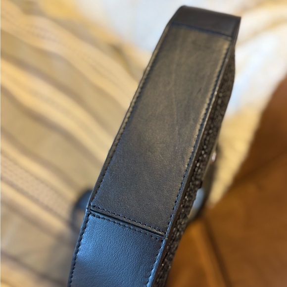 Helen Kaminski Victoria Handbag Satchel Purse Black Raffia Leather Shoulder NEW - Picture 5 of 6